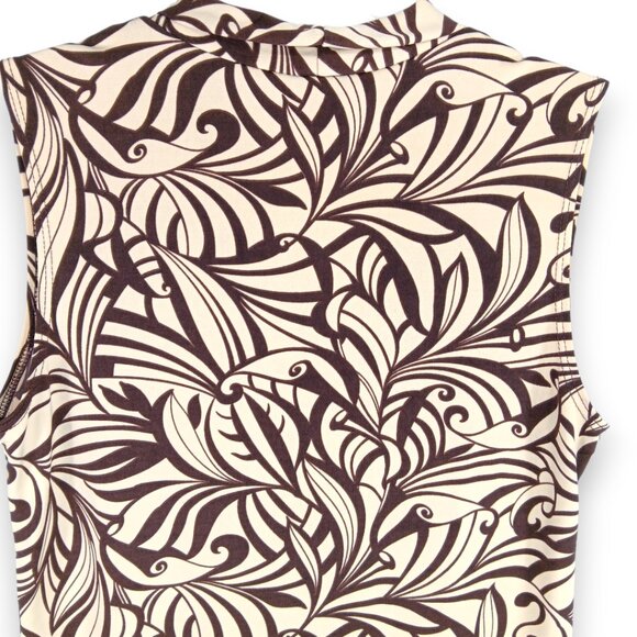 JK LA-Women's Top-Shawl Collar Sleeveless-Size S-Brown-Tan-Office-Work-Casual - Picture 4 of 7